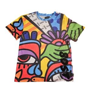 8IGHTH/DSTRKT Multicolor Abstract Pop Art Chenille Patch T-Shirt S Streetwear